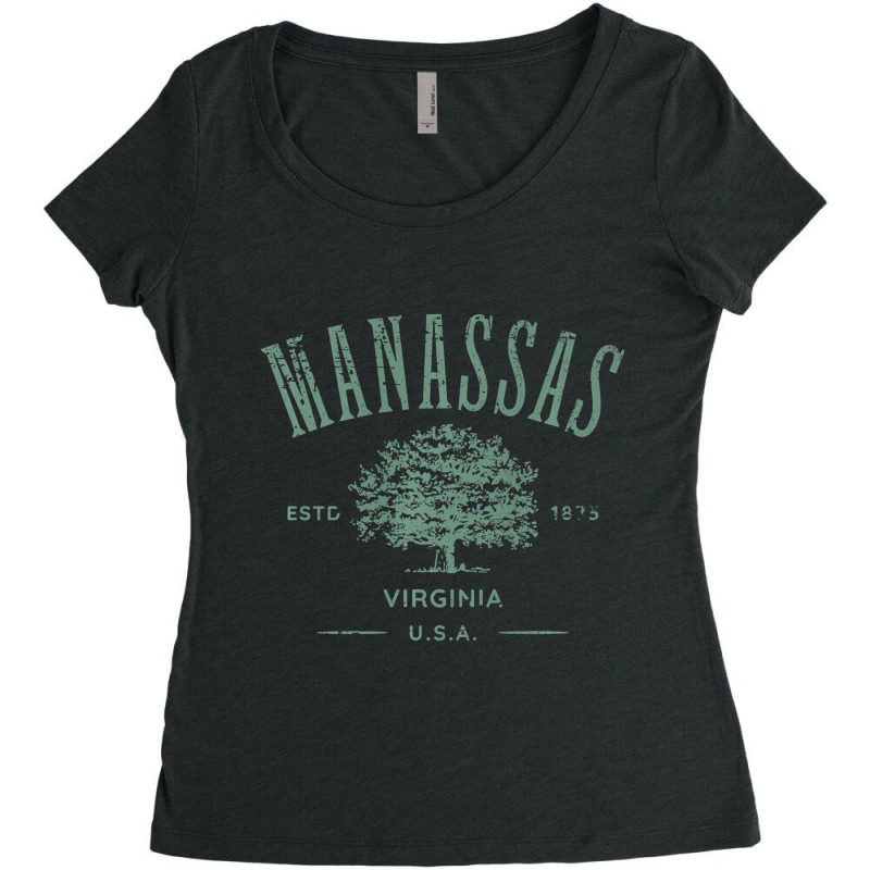 Manassas Virginia Vintage Distressed Style Design Souvenir Premium Women's Triblend Scoop T-shirt by RicardoTorres | Artistshot