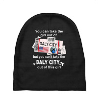 Girl From Daly City Boarding Pass   Flight Ticket Daly City Baby Beanies | Artistshot