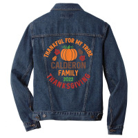 Calderon Family Thanksgiving 2022   Thankful For My Tribe Men Denim Jacket | Artistshot