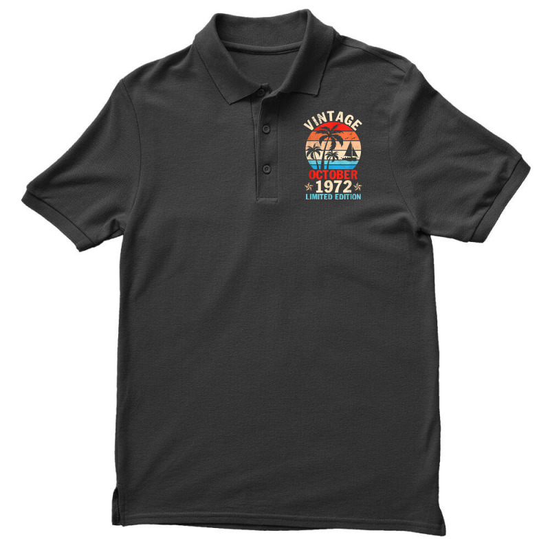 Vintage October 1972 Happy Birthday 50 Years Old Ltd Edition Men's Polo Shirt | Artistshot