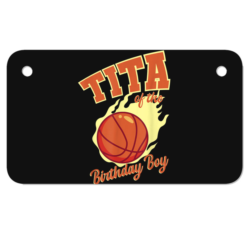 Tita Of The Birthday Boy Basketball Family Bday Party Motorcycle License Plate | Artistshot