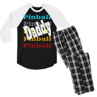 Pinball Daddy Retro Video Game Arcade Player Winner Wizard Men's 3/4 Sleeve Pajama Set | Artistshot