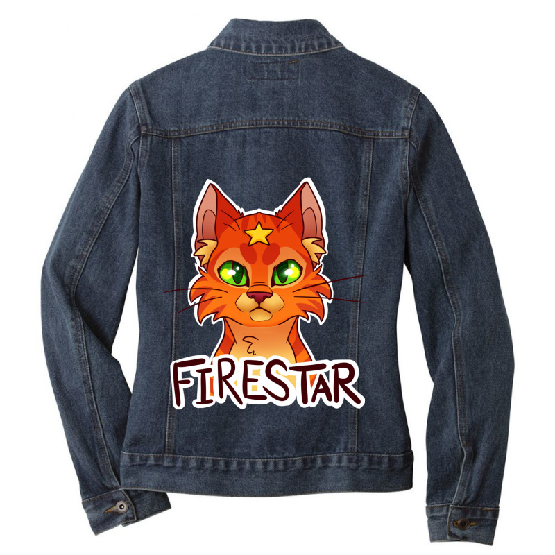 Firestar Warriors Headshot Ladies Denim Jacket by cm-arts | Artistshot