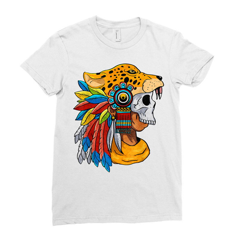 Quetzalcoatl Skull Aztec Warrior Mayan Inca Toltec T Shirt Ladies Fitted T-Shirt by cm-arts | Artistshot