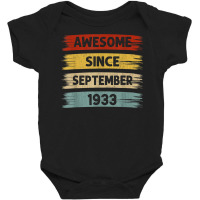 89 Years Old Awesome Since September 1933 89th Birthday Baby Bodysuit | Artistshot