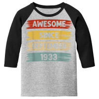 89 Years Old Awesome Since September 1933 89th Birthday Youth 3/4 Sleeve | Artistshot