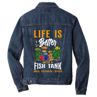 Saltwater Aquarium Life Is Better With A Fish Tank More Men Denim Jacket | Artistshot