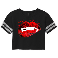 Vampire Kissing Lips Vampire Teeth Bats Halloween Scorecard Crop Tee | Artistshot