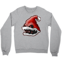 Scary Santa Hat With Fangs Glowing Eyes Christmas Hallowxmas T Shirt Crewneck Sweatshirt | Artistshot