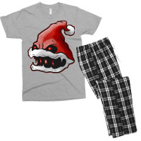 Scary Santa Hat With Fangs Glowing Eyes Christmas Hallowxmas T Shirt Men's T-shirt Pajama Set | Artistshot