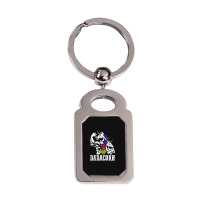 Dadacorn Fathers Day Gift For Dad Of Unicorn Daughter Silver Rectangle Keychain | Artistshot