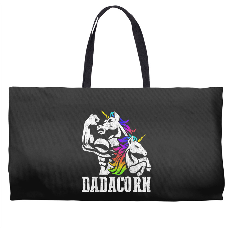 Dadacorn Fathers Day Gift For Dad Of Unicorn Daughter Weekender Totes | Artistshot