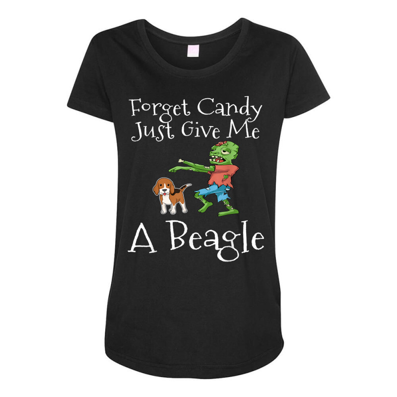 Forget Candy Just Give Me A Beagle Funny Halloween Zombie Maternity Scoop Neck T-shirt by Fashonus | Artistshot