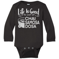 India Food Culture Chai Samosa Desi Humor Funny Long Sleeve Baby Bodysuit | Artistshot