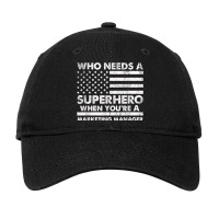 Funny Marketing Manager Superhero Vintage For Men Dad Adjustable Cap | Artistshot