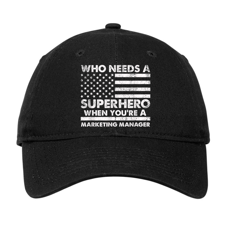 Funny Marketing Manager Superhero Vintage For Men Dad Adjustable Cap by Bewitch | Artistshot