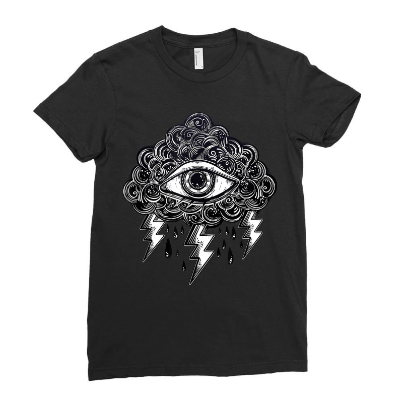 Stay Weird All Seeing Eye Hypnosis Psychic Tattoo Ladies Fitted T-Shirt by GuadalupeRosemarie | Artistshot