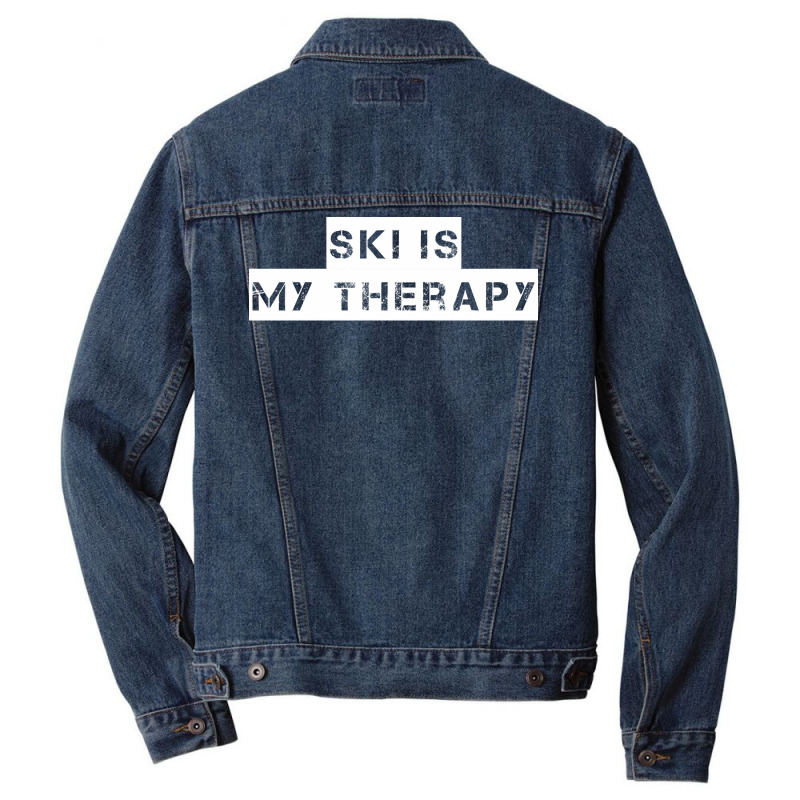 Ski   Ski Is My Therapy T Shirt Men Denim Jacket | Artistshot