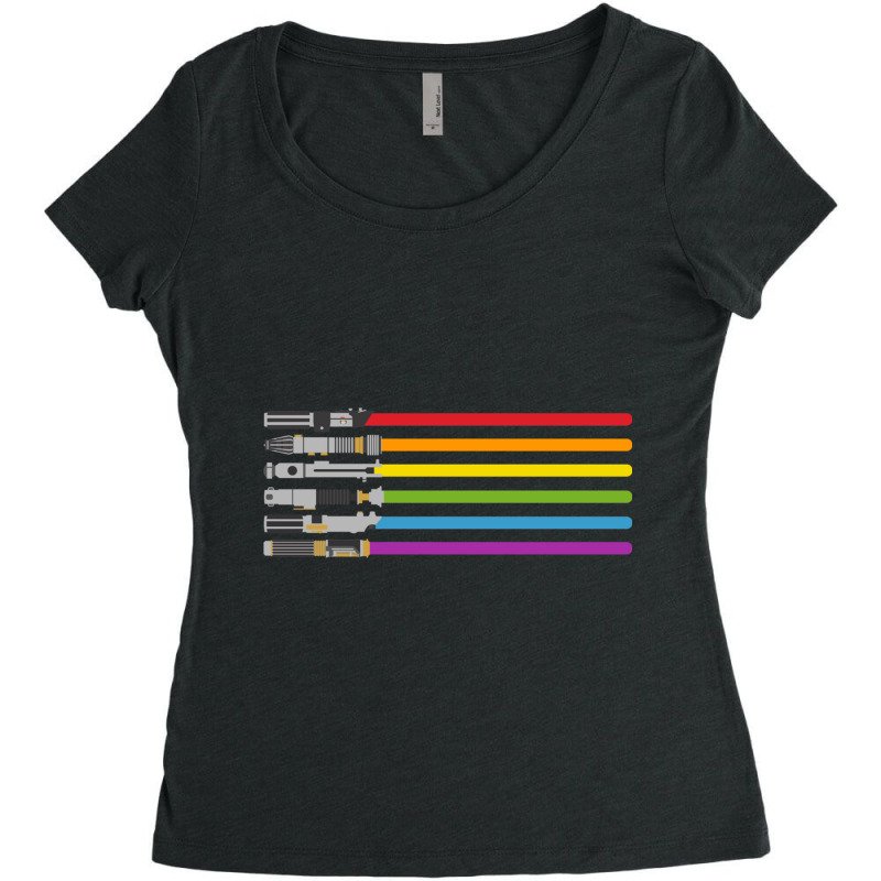 Lightsaber Rainbow Women's Triblend Scoop T-shirt by cm-arts | Artistshot