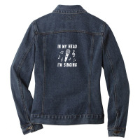 In My Head I'm Singing   Singer & Voice Teacher Music Funny Ladies Denim Jacket | Artistshot