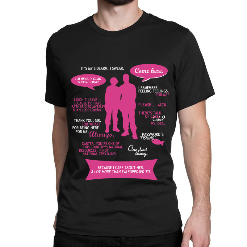 Stargate Sg-1 - Sam _amp_ Jack Quotes (pinkwhite Design) Fitted Classic T-shirt by cm-arts | Artistshot