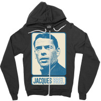 Jacques Brel ? Vintage Look Fan Design-xrkt2 Zipper Hoodie | Artistshot