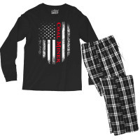 Vintage Usa Red White Coal Miner American Flag Gift Men's Long Sleeve Pajama Set | Artistshot