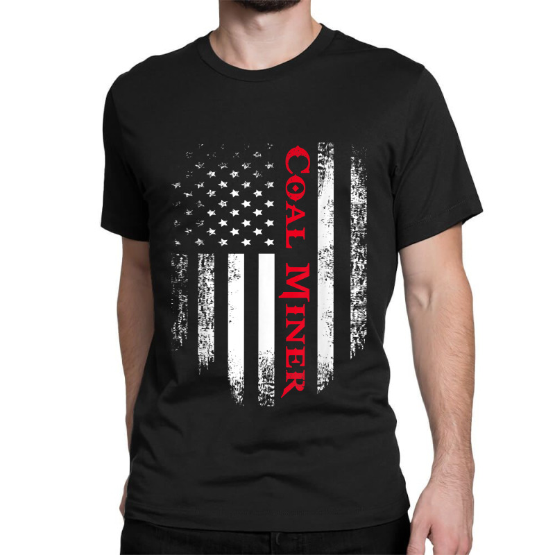 Vintage Usa Red White Coal Miner American Flag Gift Classic T-shirt by ErickMercado | Artistshot