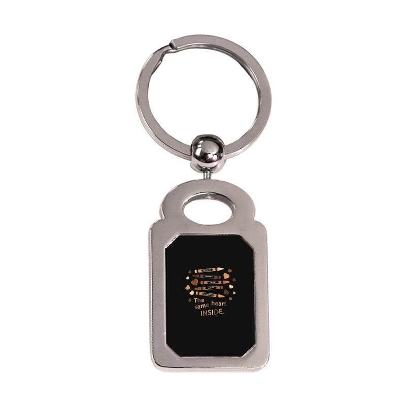 The Same Heart Inside - History Month Black Lives Matter Blm New Year Silver Rectangle Keychain | Artistshot