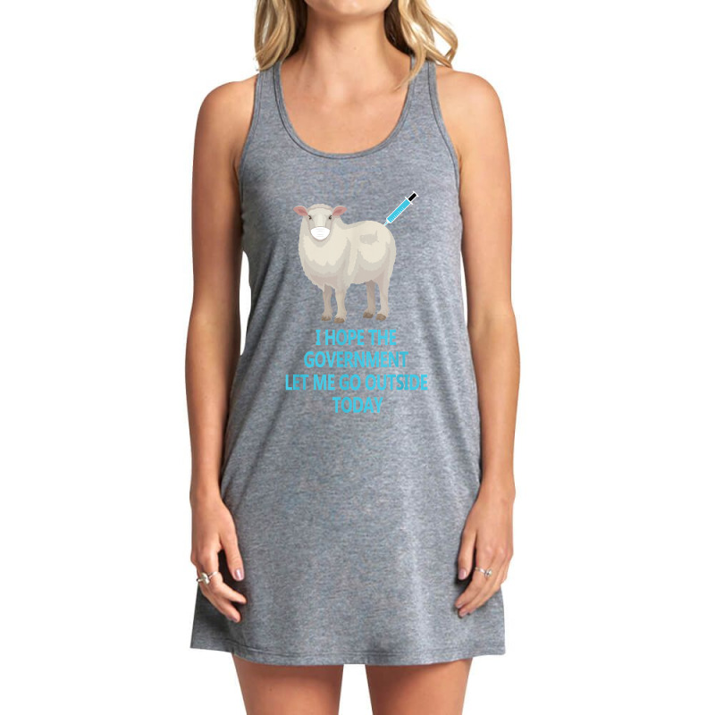 Sheep Sheeple Anti Vaccine Vax Mask Mandate Wants Go Outside Tank Dress by TysonBoyer | Artistshot