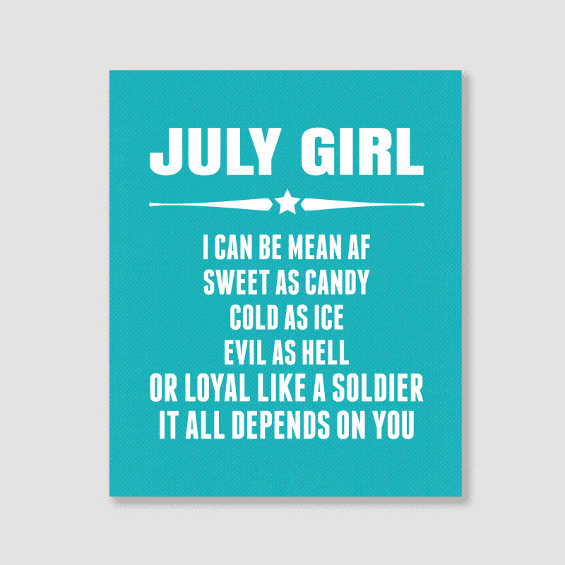 Super July Girl Portrait Canvas Print | Artistshot