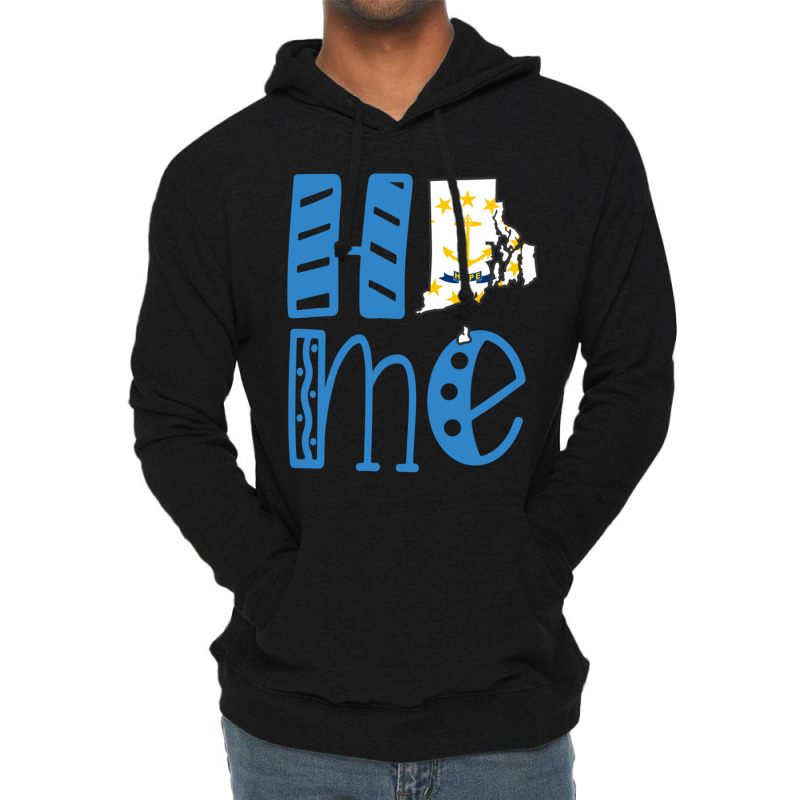 Home Rhode Island In Art Block Letters Lightweight Hoodie by cm-arts | Artistshot