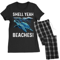 Shell Yeah Cute Turtle Lover Gift Marine Animal Tortoise Sea Women's Pajamas Set | Artistshot