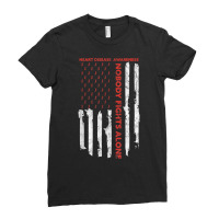 Fight Heart Disease Awareness Month American Flag T Shirt Ladies Fitted T-shirt | Artistshot