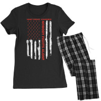 Fight Heart Disease Awareness Month American Flag T Shirt Women's Pajamas Set | Artistshot