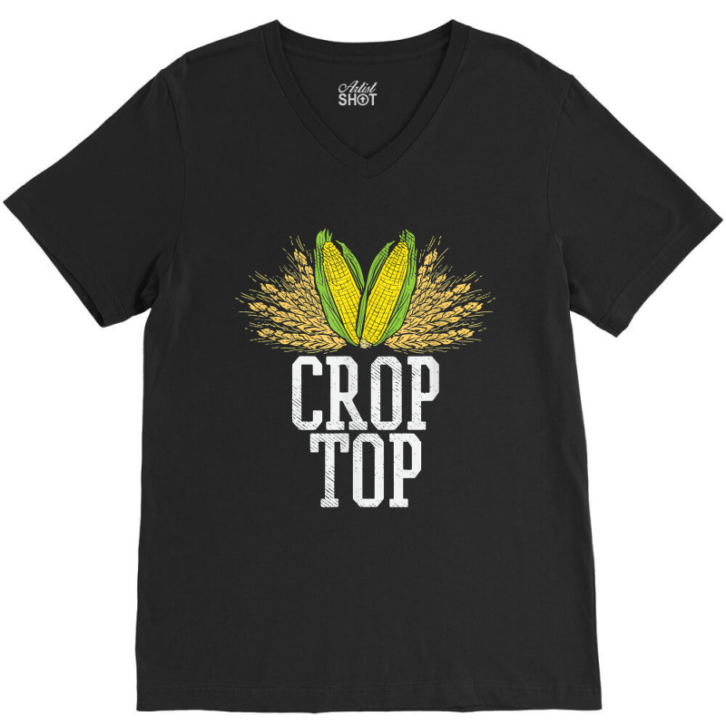 Crop Top Farm Pun Corn Farming - Agriculture - Funny Farmer V-neck Tee | Artistshot