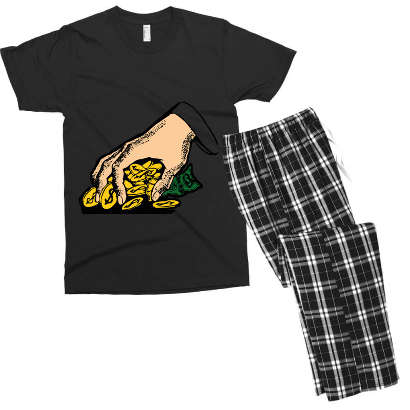 Hand Grabbing Coins Money Men's T-shirt Pajama Set by cm-arts | Artistshot