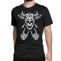 Rock On Rock Star Skeleton Hands Viking Warrior Halloween Classic T-shirt | Artistshot