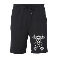 Rock On Rock Star Skeleton Hands Viking Warrior Halloween Fleece Short | Artistshot