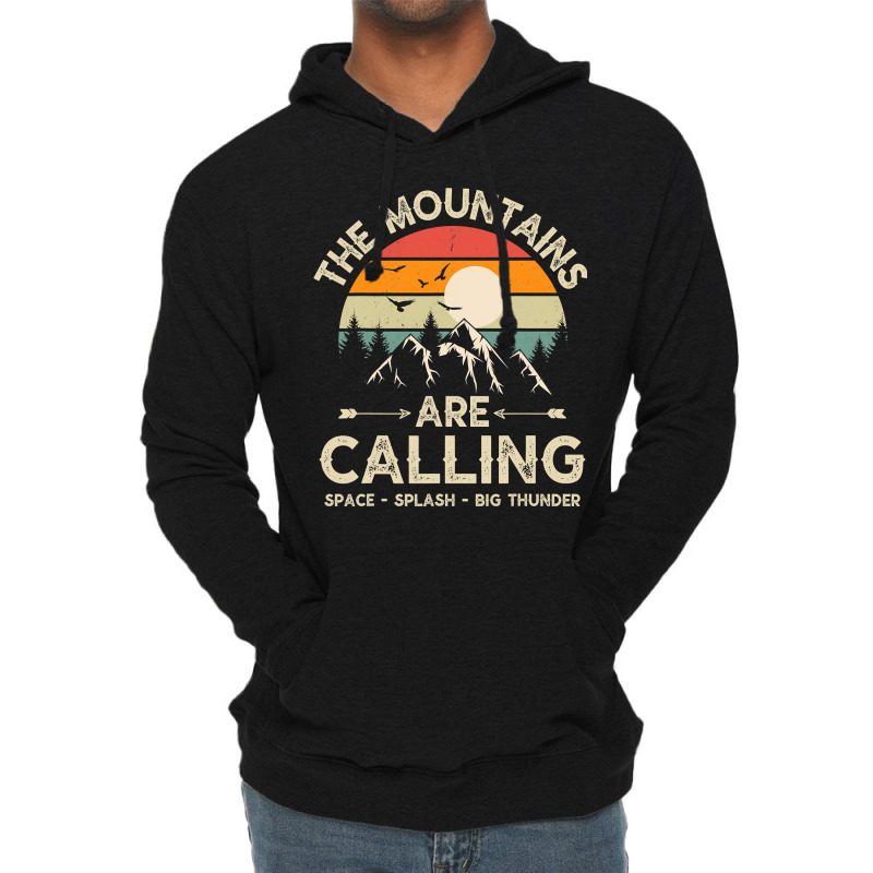 Vintage The Mountains Are Calling Space Splash Big Thunder Lightweight Hoodie | Artistshot