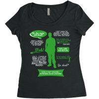 Stargate Sg-1 - Jack Quotes (greenwhite Design) Fitted Women's Triblend Scoop T-shirt | Artistshot