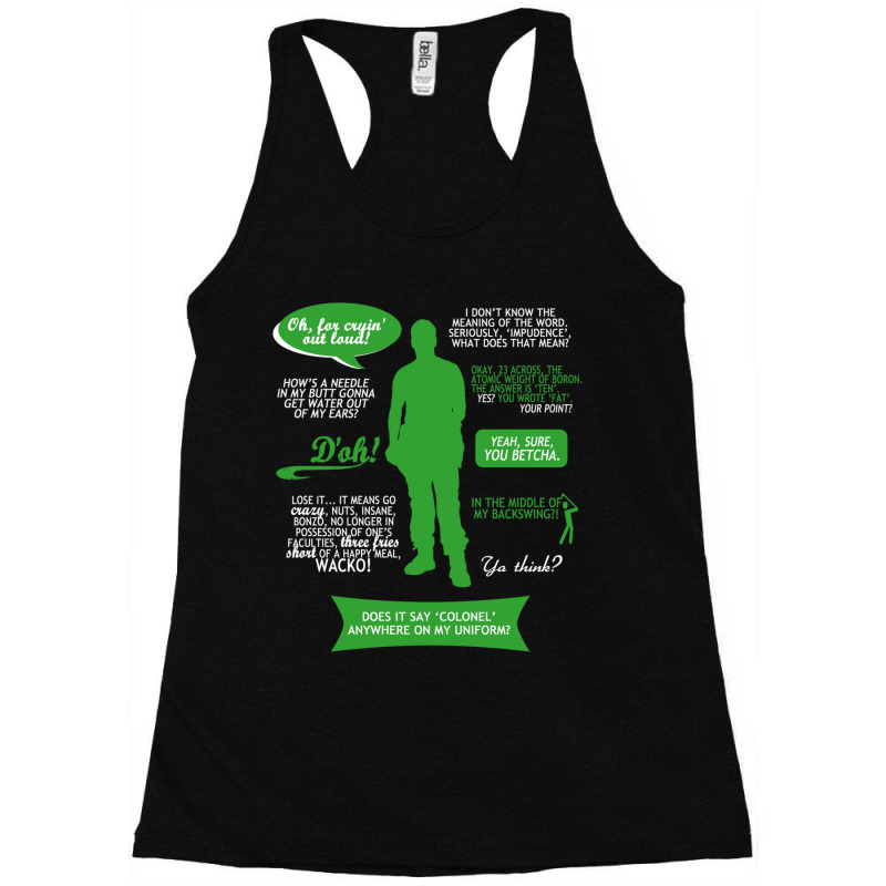 Stargate Sg-1 - Jack Quotes (greenwhite Design) Fitted Racerback Tank by cm-arts | Artistshot