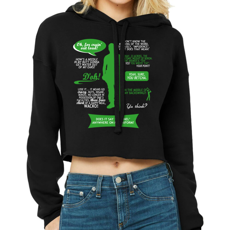 Stargate Sg-1 - Jack Quotes (greenwhite Design) Fitted Cropped Hoodie by cm-arts | Artistshot