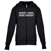 Lamar Jackson Nobody Cares Work Harder For Dark Youth Zipper Hoodie | Artistshot