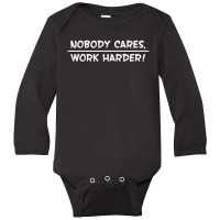 Lamar Jackson Nobody Cares Work Harder For Dark Long Sleeve Baby Bodysuit | Artistshot