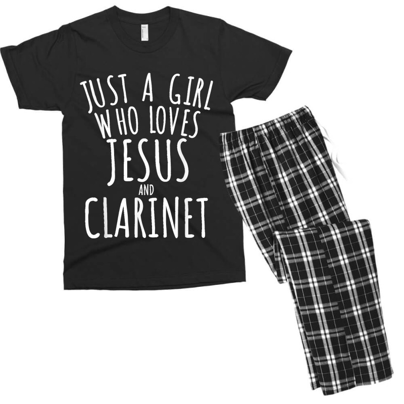 Just A Girl Who Loves Jesus And Clarinet Funny Men's T-shirt Pajama Set | Artistshot