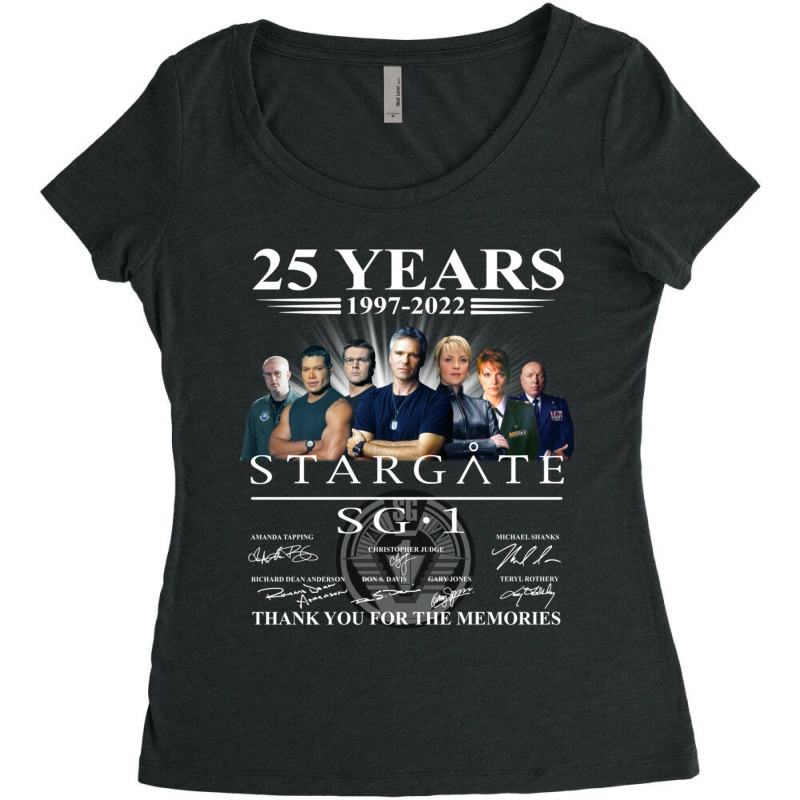 Stargate Sg1 25 Years 1997-2022 Thank You For The Memories Women's Triblend Scoop T-shirt by cm-arts | Artistshot