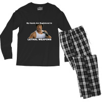 My Hands Are Registered As Lethal Weapons Tri-blend Men's Long Sleeve Pajama Set | Artistshot