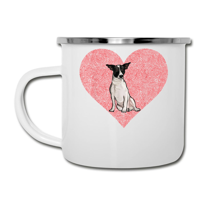 Rat Terrier Valentines Day Dog Love Fingerprint Camper Cup by cm-arts | Artistshot