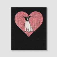 Rat Terrier Valentines Day Dog Love Fingerprint Portrait Canvas Print | Artistshot